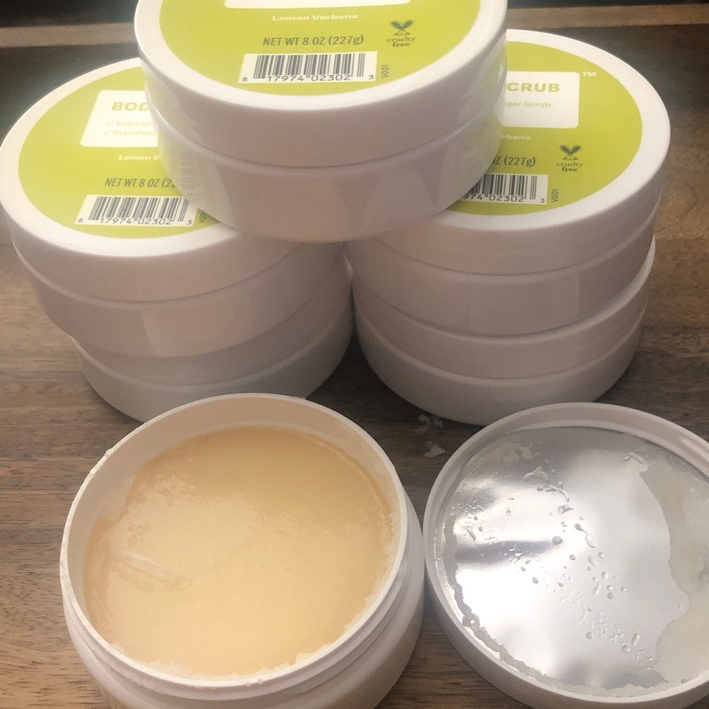 Case of 6 Brandless Salt and Sugar Exfoliating Body Scrub Lemon Verbena 8oz